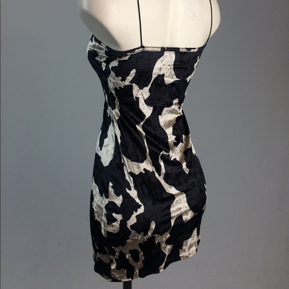 Velvet cow print dress